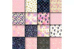 Little Princess Pink Backgrounds. Girl Gold Digital Papers Product Image 4