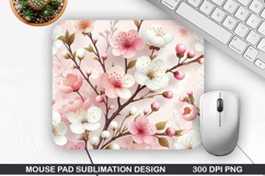 Flower Mouse Pad Sublimation, Spring Flower Mouse Pad PNG Product Image 1