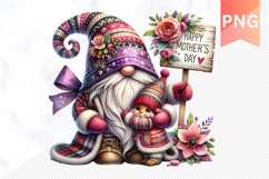 Happy Mother&#039;s Day Gnome - Clipart PNG Design Product Image 1