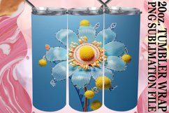 Stunning 3D Floral Tumbler Wrap 20oz Design Product Image 1