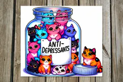 Colorful Cats | 4 Skinny tumbler sublimation designs PL Product Image 5
