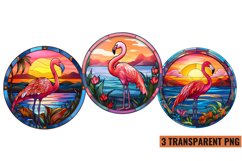 Stained Glass Flamingo Sublimation, Stained Glass Clipart Product Image 1