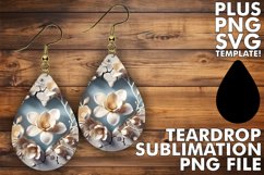 Glamorous Teardrop Earrings PNG, 3D Heart Product Image 1