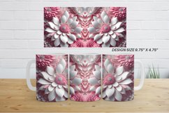 3d Pink Flower Illustration mug wrap | Mug sublimation desig Product Image 7