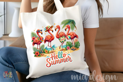 Hello Summer Flamingo PNG, Tropical Beach Sublimation Design Product Image 5