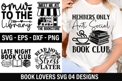 Book Lover SVG Design - Late Night Book Club Product Image 1