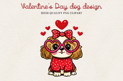 Valentine’s Day Cute Dog Clipart | Love Puppy PNG Product Image 1