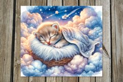Sleeping kitten | Nursery tumbler Sublimation design P Product Image 5