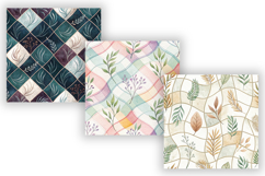 Wavy Hand Drawn Check Digital Paper, Seamless Watercolor Product Image 5