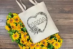 Heart SVG Mama | Mothers Day SVG | Floral Heart SVG Product Image 4
