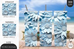 3D Flowers Tumbler Wrap | 3D Floral Sublimation Design Product Image 1