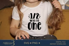 Half Way To One Svg , New born Auntie,Baby S Product Image 5