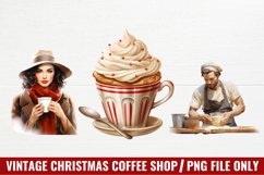 Vintage Christmas Coffee Shop Clipart Product Image 1