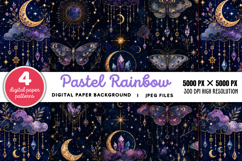 Pastel Rainbow Holographic Background JPG Product Image 1
