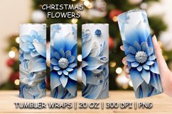 3d Christmas Flowers Sublimation Tumbler Wrap Product Image 1