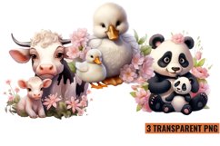Mama And Baby Animals Clipart, Mama And Baby Animals Clipart Product Image 1