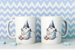 Watercolor Christmas gnome in tea mug, Gnome PNG Product Image 5