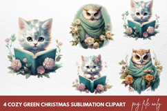 Cozy Green Christmas Clipart Sublimation Product Image 1