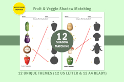 PreSchool 12 Fruit Vegetable Shadow Matching Activity Pages Product Image 5