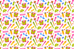 Watercolor Back to School Clipart &amp; Seamless Patterns Product Image 3