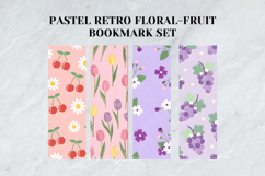 Pastel Retro Floral &amp; Fruit Bookmark Set,Cute Vintage 70s Product Image 5