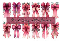 Pink Coquette Bows PNG Clipart Set Product Image 1