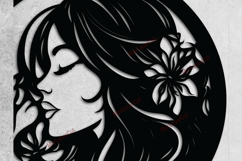 Multilayer Floral Woman SVG Laser Cut File 3D Layered DXF Product Image 4