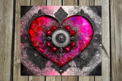 Vintage Hearts | 4 gothic Skinny tumbler sublimation designs Product Image 5