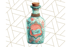 Coral and Aqua Summer Clipart PNG Pastel Tropical Icons Product Image 5