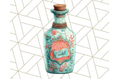 Coral and Aqua Summer Clipart PNG Pastel Tropical Icons Product Image 5