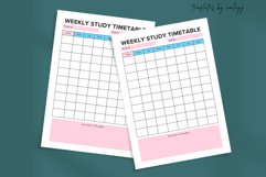 Weekly Study Timetable Planner | Editable Canva Study Product Image 2