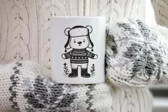 Cute polar bear in hat and sweater. SVG, PNG, EPS. Cut file. Product Image 3