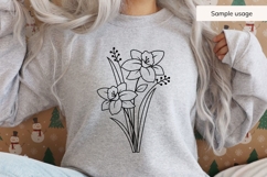 March Birth Flower Bouquet SVG - Daffodil Product Image 5