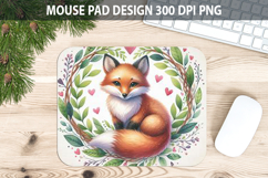Watercolor Foxes Mouse Pad Sublimation - Valentines PNG Product Image 1