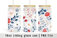 Flowers glass can wrap, Floral 16 oz Libbey Sublimation Product Image 1