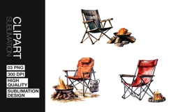 Camping Chair Art Clipart PNG Product Image 1