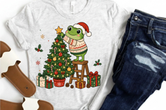 Cute Christmas Frog PNG Clipart, Frog Decorating Christmas Product Image 5