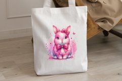 Pink Watercolor Bunny clipart Product Image 4