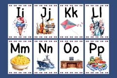 4th of July American Alphabet Cards for Kids Patriotic PNG Product Image 5