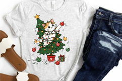 Funny Christmas Cat PNG, Cat Tangled In Christmas Tree PNG Product Image 4