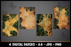 4 Vintage Leaves Digital Papers I Junk Journal Page Product Image 2