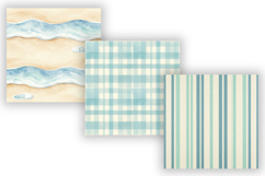 Ocean Breeze Digital Paper Pack, Coastal Wave Seamless Product Image 5