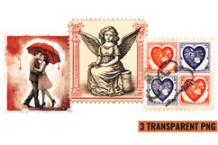 Valentines Romantic Retro Style Stamp Clipart Product Image 1