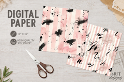 Blush Abstract Stripe Digital Paper pink watercolor paper Product Image 1