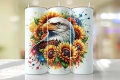 Eagle with Sunflowers Tumbler Wrap Sublimation Product Image 1