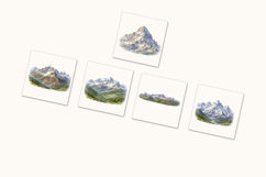 Watercolor Mountains Clipart Set Product Image 5