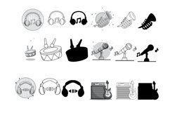 Music Icon Set 2 Procreate Brush Stamps, 105 Music Icons Product Image 5