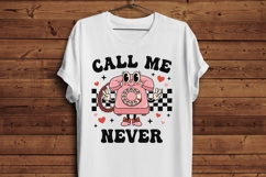 Call Me Never PNG, Retro Valentine Phone Clipart Product Image 3