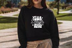 Black Gildan 18000 Mockup, Black Crewneck Mockup, Oversize Product Image 1