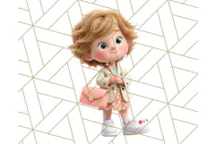 Kawaii City Girl PNG Clipart, Soft Dreamy Style Clip Art Product Image 5
